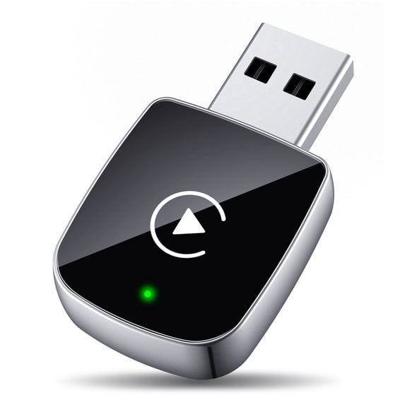 JINORTUA Black Wireless Carplay and Android Auto Adapter converts wired to wireless dongle