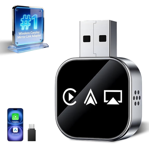 Wireless Carplay Adapter Screen Mirroring Adapter for Car Mirror Phone to Car Screen 2026 Auto Linker Pro 3 in 1 Bluetooth USB Apple Carplay and Android Auto Watch Tv Airplay Smart Box