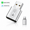 thumbnail image 1 of Wireless Carplay Adapter, TERUNSOUl 2 in 1 Apple CarPlay and Android Auto Adapter Convert Wired to Wireless Dongle for Apple Android, Plug and Play Dongle for iOS 10+ & Android 10+,Silver, 1 of 10