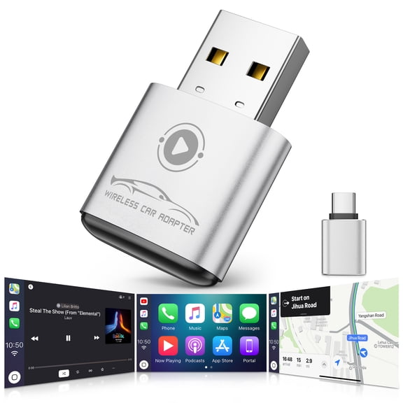 Wireless Carplay Adapter, TERUNSOUl CarPlay Wireless Adapter Convert Wired to Wireless for Android Auto, Plug and Play & Zero Latency Dongle for Android 11+