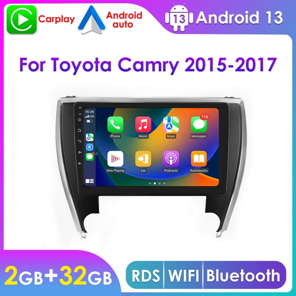 Wireless Carplay Android 12 Wifi 2+32GB RDS 10.1" Car Stereo Radio Head Unit GPS Navigation Player For Toyota Camry 2015 2016 2017