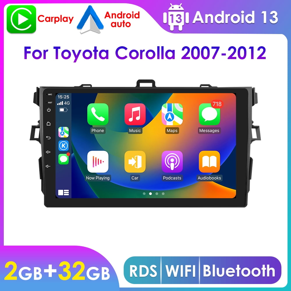 Wireless Carplay Android 13 Bluetooth Wifi 2+32GB Car Stereo Radio Head ...