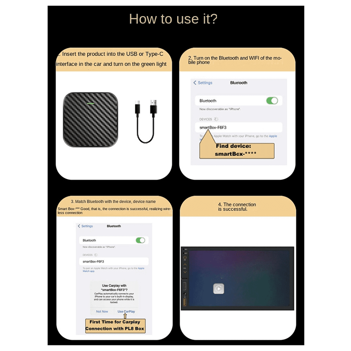 Wireless Carplay Android Adapter Android Auto Car Adapter 2In1