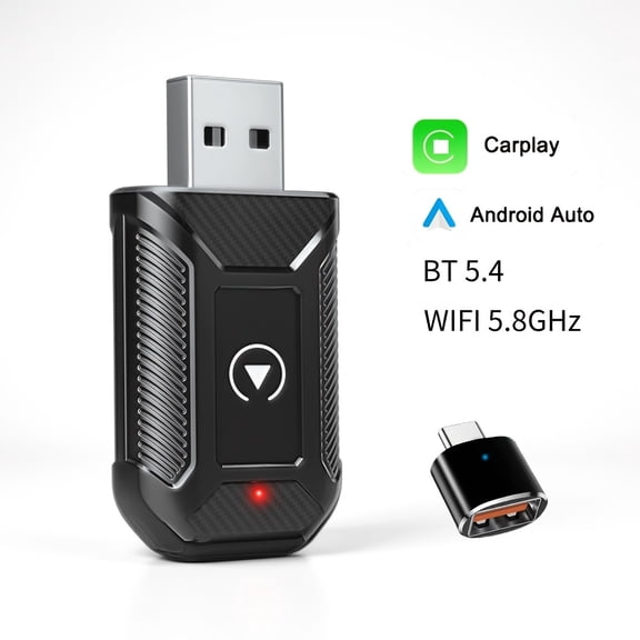 Wireless Carplay Android Auto Adapter USB Dongle for Wired Cars, Voice Control, Plug and Play, Portable, Stable Connection