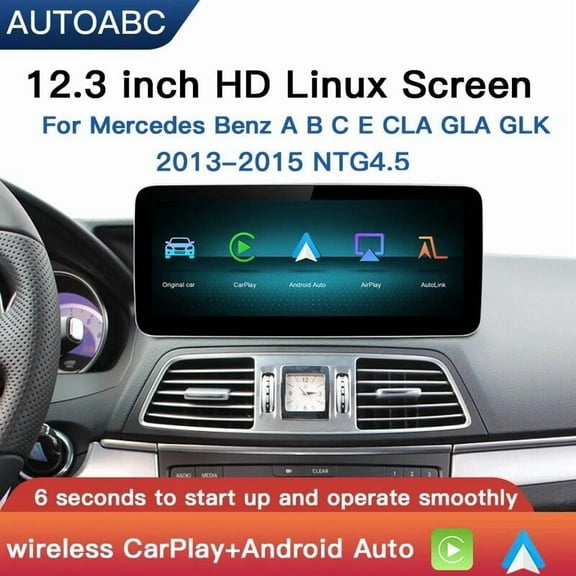 AUTOABC 12.3 Inch Linux Screen NTG4.5/4.7 System with Carplay Android auto Touchscreen HD Resolution 1920*720p For Benz GLK 2012-2015