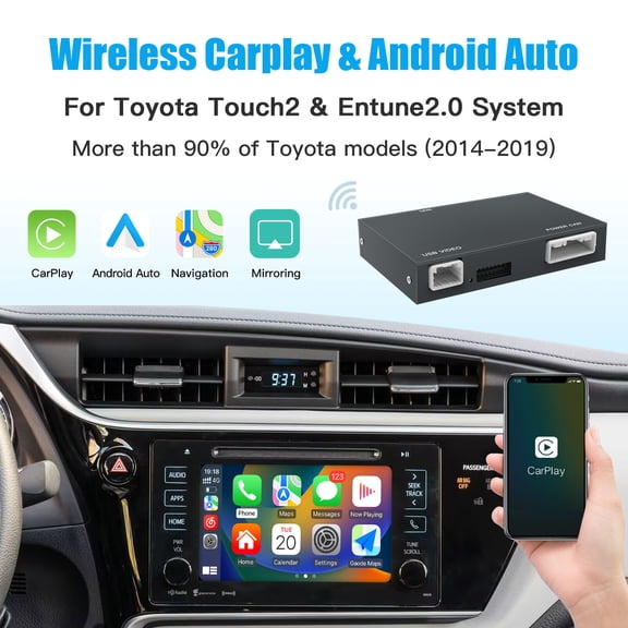Wireless Carplay Android Auto interface adapter for Toyota Avensis 2014-2019