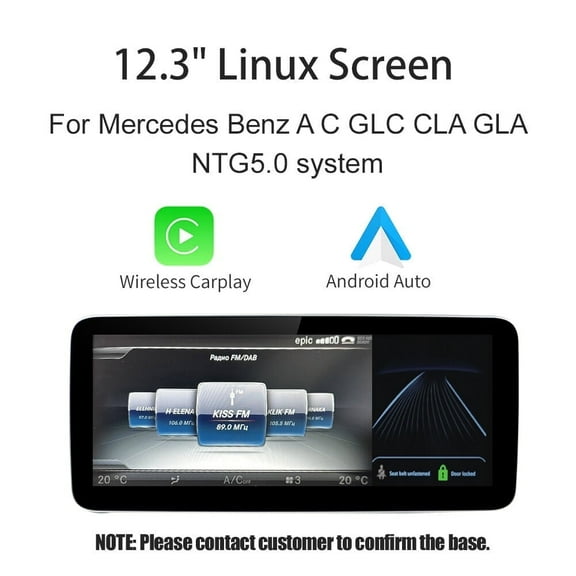AUTOABC 12.3 Inch Linux Screen For Benz NTG5.0 System GLA CLA GLC With Carplay Android Auto TouchScreen HD Resolution 1920*720p