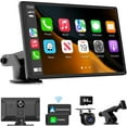 Wireless Carplay Touchscreen with 4K Dash Cam Portable Apple Carplay