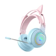 Wireless Cat Ear Gaming Headset for PC, Mobile and Laptop - Cute Design with Retractable Microphone, 7.1 Surround Sound, 20 Hours Working Time and Stereo Audio Headset for Games and Music