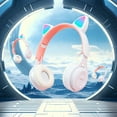 thumbnail image 1 of Wireless Cat Ear Headphones,Bluetooth Headphones Over Ear,Cat Ear Kids Bluetooth Headphones for Girls Teens,Cute Ear Cat Ear LED Light Up Foldable Headphones Stereo Over Ear for Smartphone/Laptop/PC, 1 of 9