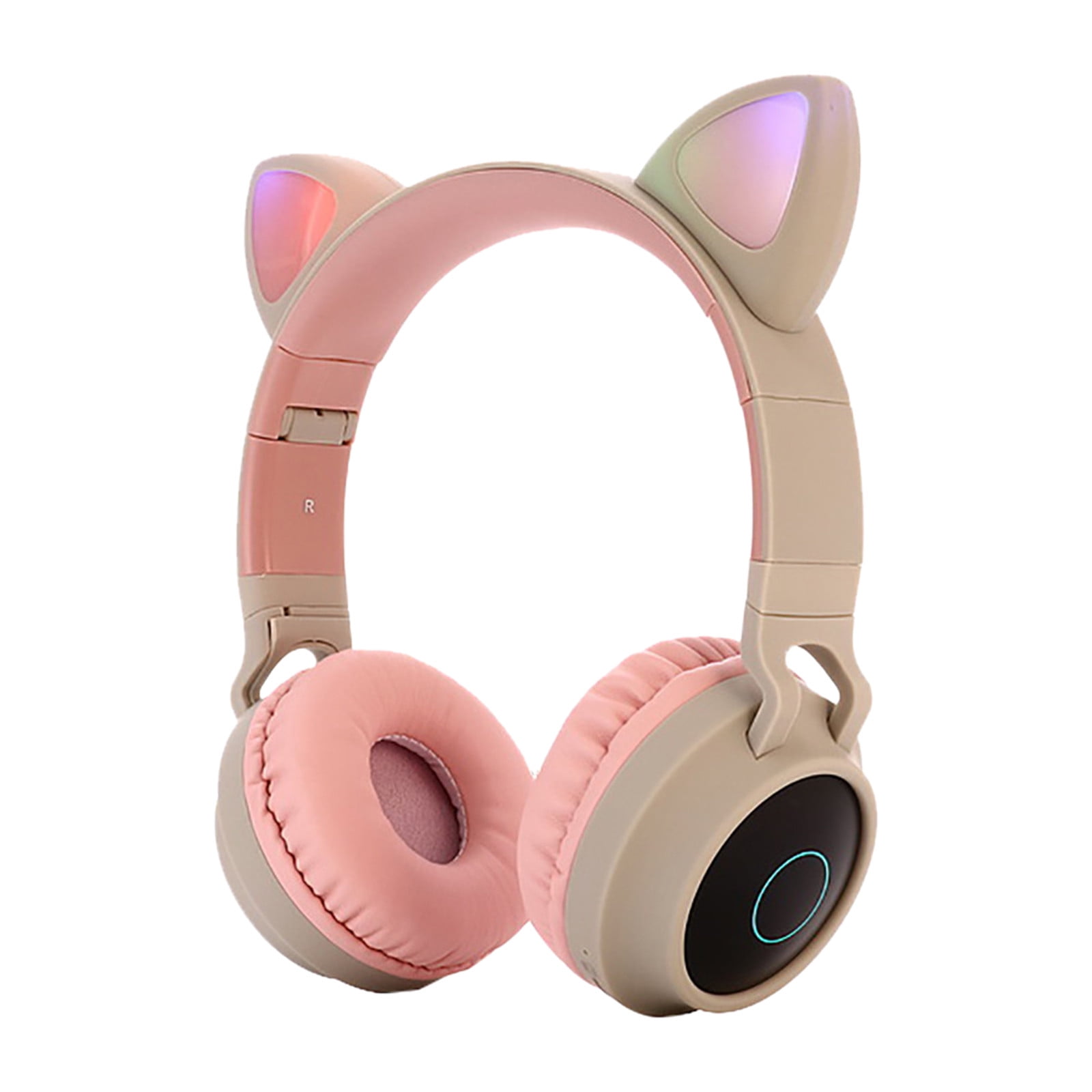Wireless Cat Ear Headphones Foldable On Ear Stereo Wireless Headset Over The Ear Gaming Bluetooth Headphones HD mic RGB Lighting Bluetooth 5.0 Compatible with Smartphones PC Tablet Walmart