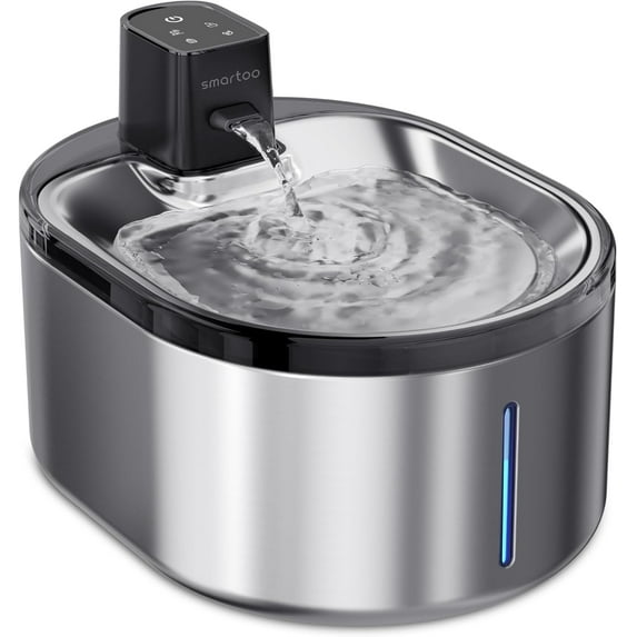 Wireless Cat Water Fountain Stainless Steel, 152oz/4.5L Cat fountain Battery Operated, Cordless Pet Water Fountain for Cats & Dogs with Motion Sensor, Ultra Quiet Pump, Multi-Filtration