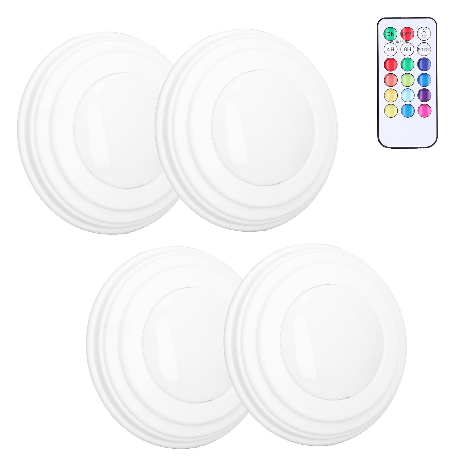 Wireless Ceiling Light, Remote Control Punch LED Puck Light 4 Pieces