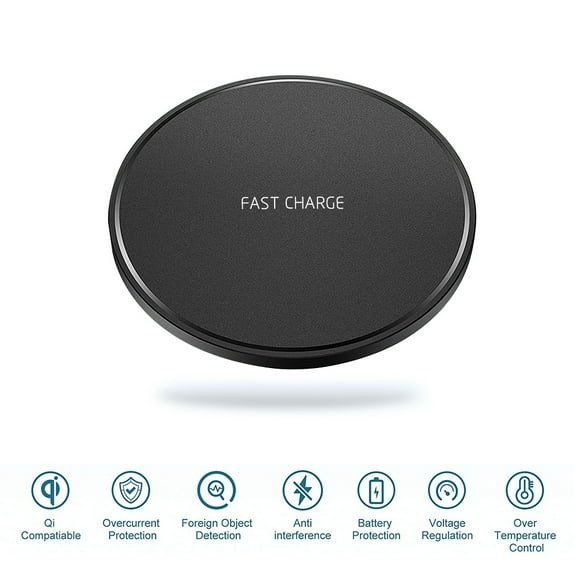 Wireless Charger 10W Max,Charger Compatible with All QI-Enable Devices IncludingiPhone SE 2020, 11, 11 Pro, 11 Pro Max, Xs Max, XR, Xs, X, 8, 8 Plus, 10W for Galaxy S20 S10 S9 S8, Note(No AC Charger)