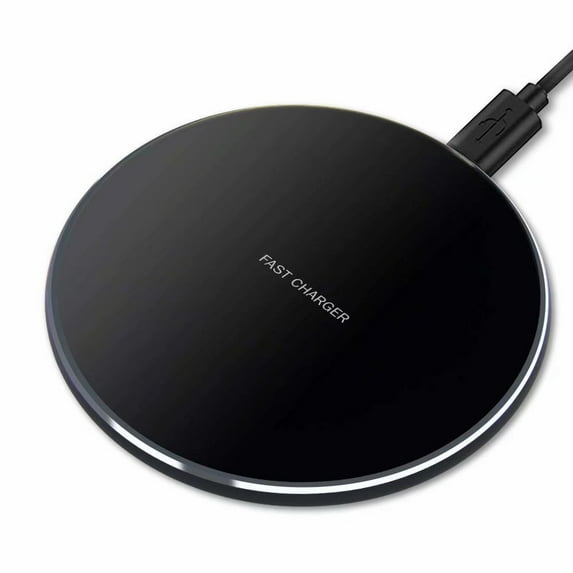 Wireless Charger 10W Qi Wireless Charging Compatible with iPhone 11/11Pro/11Pro Max/Xs Max/XS/XR/X/8 Plus, Compatible with Galaxy S9/S9+/S8/S8+, 5W for All Qi-Enabled Phones-Black