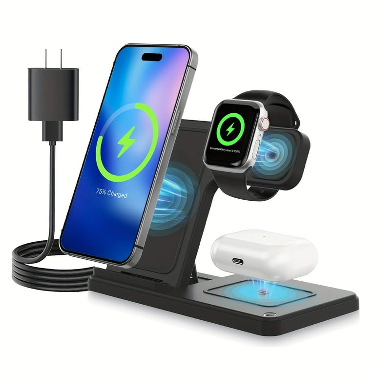 15W QC 3.0 Wireless Charger 3 in 1 Station for iPhone Apple Watch AirPods Walmart