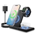 thumbnail image 1 of Wireless Charger, 18W Wireless Charging Station Compatible with iPhone 18 Pro 17 16 15 14 13 12 11 8 Pro Max X XR XS Max, for iWatch 10 9 8 7 6 5 4 3 2 SE Ultra, for AirPods 4 3 2, 1 of 11