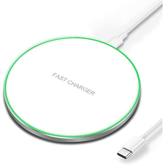 Wireless Charger 20W Max Fast Wireless Charging Pad Compatible with iPhone 11 12 13 14 15 16 Pro/Pro Max, iPhone Xs/XS Max/XR/8 Plus, Air Pods Pro/3/2; for Samsung Galaxy/Note, Galaxy Buds (White)