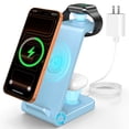 thumbnail image 1 of Cshidworld Wireless Charger, 3 in 1 Charging Station, 23W Fast Charging Dock for iPhone 17/16e/15/14/13/12/11 Pro Max, AirPods 4/3/2/Pro, iWatch Series 2-11, Samsung Charger Stand (Blue), 1 of 8