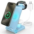 thumbnail image 1 of Cshidworld Wireless Charger, 3 in 1 Charging Station, 23W Fast Charging Dock for iPhone 17/16e/15/14/13/12/11 Pro Max, AirPods 4/3/2/Pro, iWatch Series 2-11, Samsung Charger Stand (Blue), 1 of 9