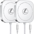 thumbnail image 1 of Wireless Charger,25W Charging Pad Compatible with iPhone 17 16 15 14 13 12 Series, Fast Magnet Charger Stand Compatible with AirPods,Slim Portable Design White(2 Pack), 1 of 8