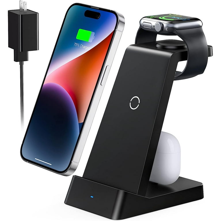 Wireless Charging Station,3 in 1 Wireless Charger Charging Station for  iPhone 15/14/13/12/11 Pro/Pro Max,Wireless Charging Stand Dock for Apple  Watch Ultra 9/8/7/6/5/4/3/2/SE AirPods Pro 3 2 1 White - Yahoo Shopping