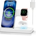 thumbnail image 1 of Wireless Charging Station,3 in 1 Wireless charger Compatible with iPhone 17 16 15 14 13 12 11 Pro Max Plus XS XR X 8,for Airpods 4 3 2 Pro,for iWatch 9 8 Ultra 2 SE 7 6 5 4 3 2, 1 of 12