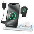 thumbnail image 1 of Wireless Charger, 3 in 1 Wireless Charging Station Dock with Breathing Indicator, Fast Charging Stand Compatible with IPhone 17/16/15/14/13/12/11 Pro Max/XS, iWatch 10/9/8/7/6/5/4, AirPods 4/3/2/Pro, 1 of 9