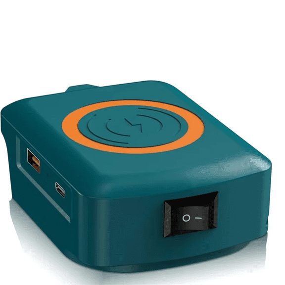 Wireless Charger Adapter,for Bosch 18V PBA PST PSB PSR Battery,15W Max Wireless Charging Adapter for iPhone for Cell Phone,with USB-A&USB-C 2.1A Fast Charge Ports,Wireless Chargers Using Tool Battery