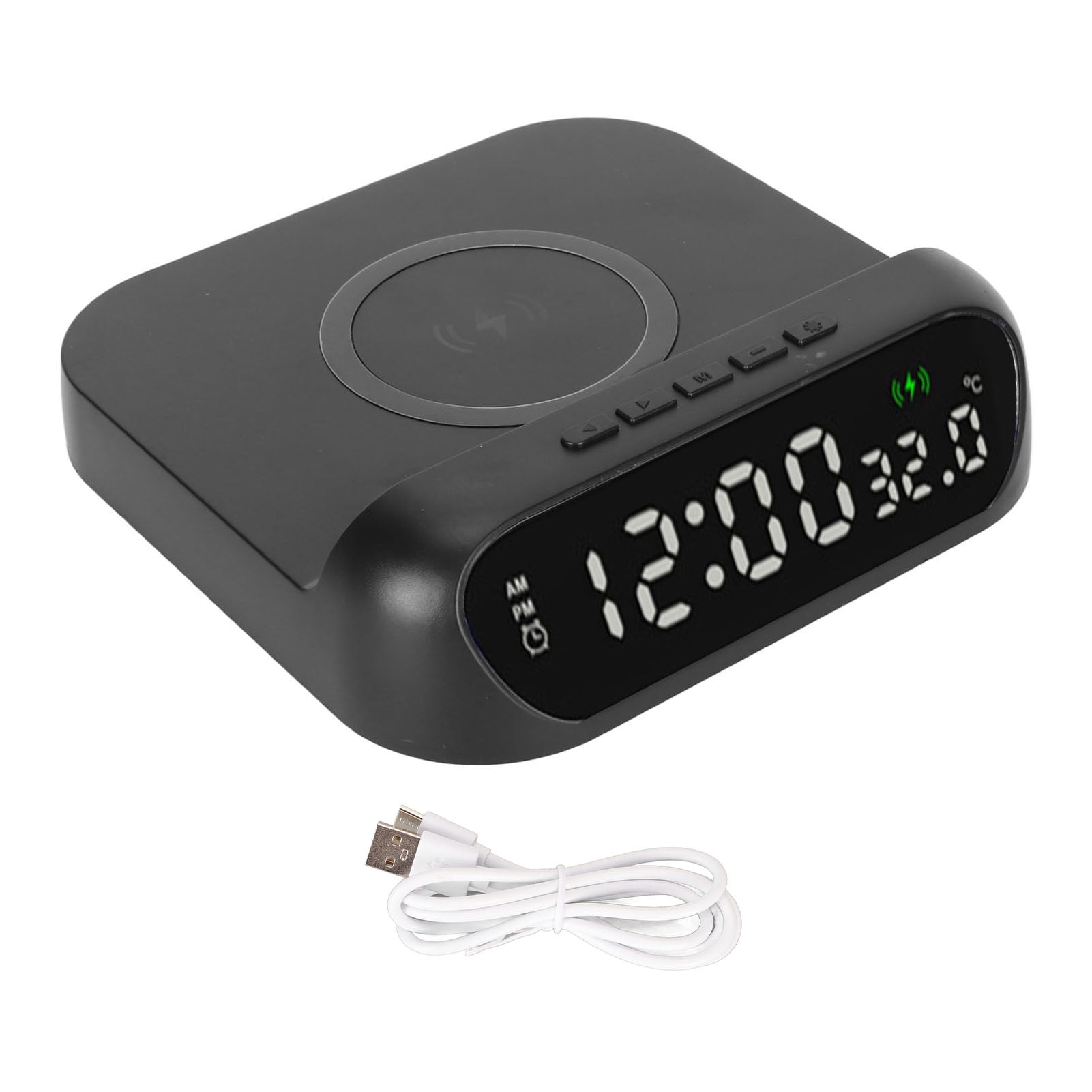 Wireless Charger Alarm Clock Multifunctional Temperature Display LED