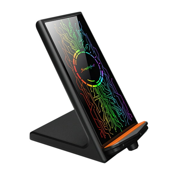 Wireless Charger Android,Wireless Charger Stand Cell Phone Wireless Charger Multifunctional Desktop Phone Magnetic Absorption Vertical Wireless Fast Charging for Most Phones Devices,Black