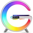 thumbnail image 1 of Wireless Charger Atmosphere Lamp, 2023 New Intelligent LED Table Lamp, Bluetooth Speaker, Dimmable Night Light Touch Lamp Alarm Clock with Music Sync, App Control for Bedroom Home Decor (White), 1 of 9
