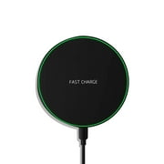 Wireless Charger Black Fast Ultra Slim 10W Wireless Charging Station Qi-Certified Universal Wireless Charging Station Pad Compatible for Smart Phones and Other QI DevicesNo AC Adapter,1 Pack