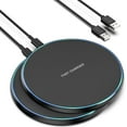 thumbnail image 1 of Wireless Charger Compatible with iPhone 16 15 14 13 12 11 Pro Max/Mini/Plus/XR/X/8, 15W Max Fast Wireless Charging Pad Mat for Samsung Galaxy S23/S22/S21/S20/S10, Galaxy Buds, 1 of 6