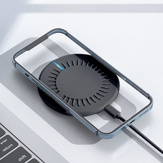 Wireless Charger, Fast 15W Wireless Charging Pad, Certified Qi Phone Charger Station with Intelligent Temperature Control, Black