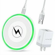 Wireless Charger Fast Charging Pad 15W with 18W Quick Charger Block Cargador Inalambrico Compatible with Samsung Galaxy S25 Ultra S25+ S25 Plus Z Fold 6 Flip 6 5 S24 Ultra S24+ S24 S23 FE S22 S21 S20