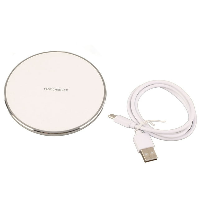 Hydanny Wireless Charger Fast Wireless Charging Pad QI Round Charging Mat for IPhone for Android Silver