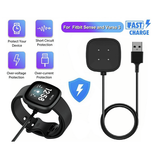 Fitbit Sense/Versa 3 Smartwatch USB Fast Charging Dock Cable with Wireless Charger