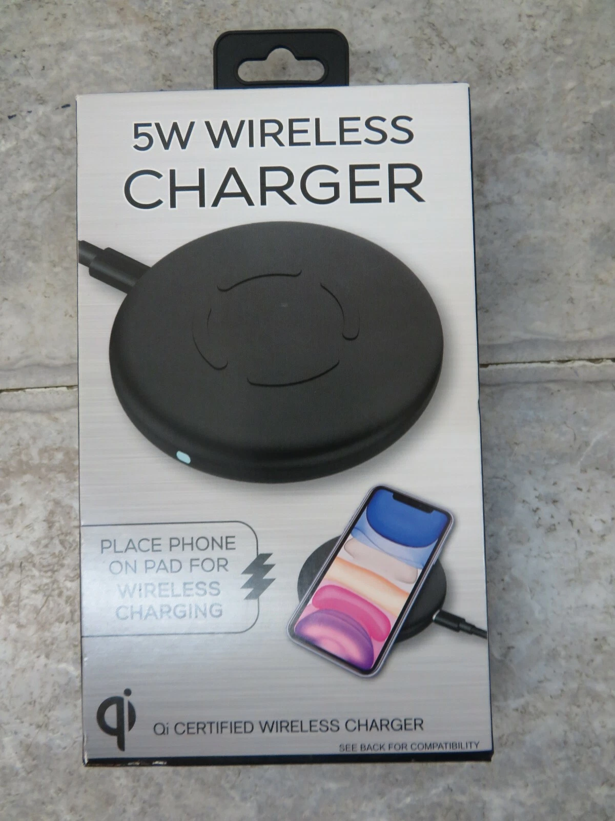 Wireless Charger For Qi-Enabled Devices Model 5W Fits Most Phones