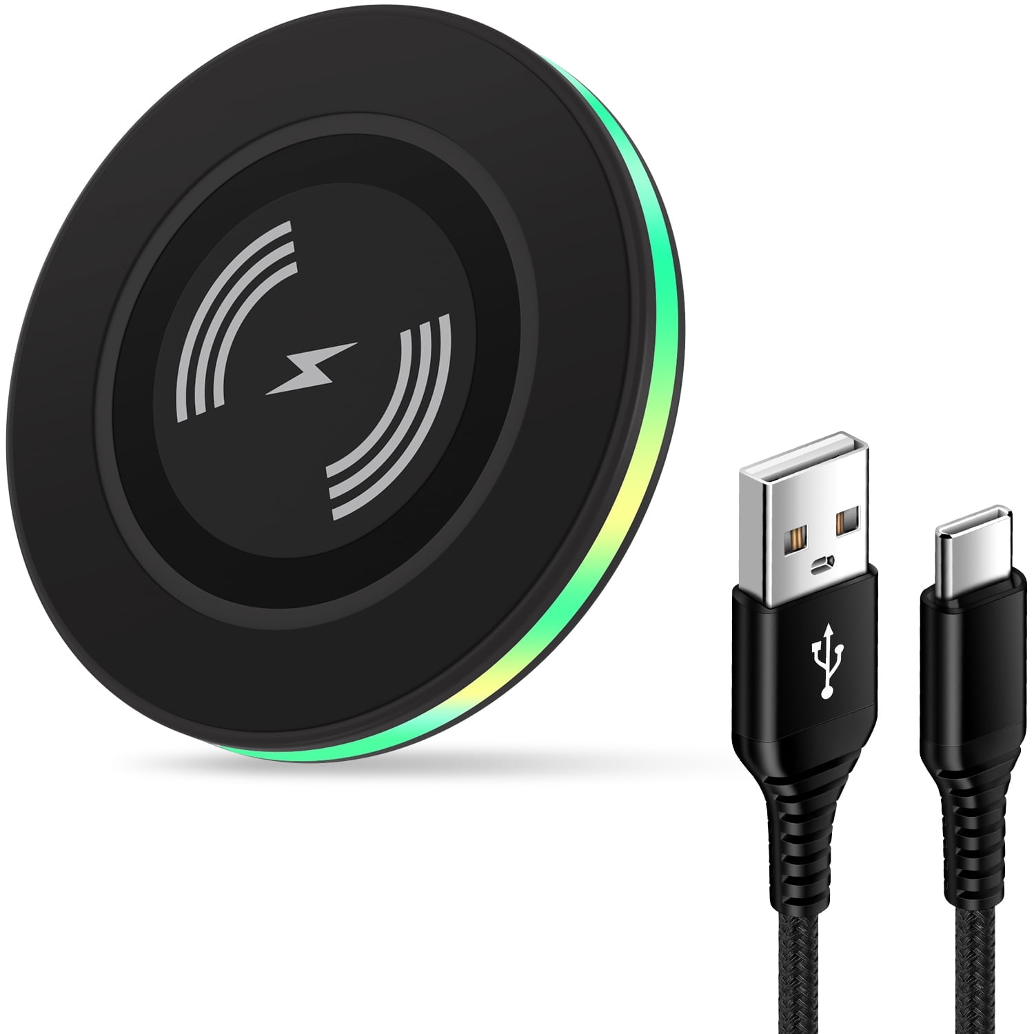 Wireless Charger, Hootek 15W Fast Wireless Charger Samsung Android Fast Wireless Charging Pad Compatible with iPhone 15/14/13, Samsung Galaxy S22/S21/S20,Wireless Charger Station, Black,FCC Approved