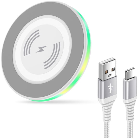 Wireless Charger, Hootek 15W Fast Wireless Charger Samsung Android Fast Wireless Charging Pad Compatible with iPhone 15/14/13, Samsung Galaxy S22/S21/S20,Wireless Charger Station, White,FCC Approved