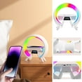 thumbnail image 1 of Wireless Charger Lamp Bluetooth Speaker Clock | 15W Fast Charging | Dimmable Multi-Color LED | Sunrise | APP Control | USB Powered | Desk Bedside Home | 236x236x80mm, 1 of 9