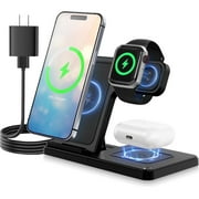 Wireless Charger,Magnetic Charging Stand Compatible with iPhone 17 16 15 14 13 12 11 Pro Max Plus XS XR X 8,Charger for Apple Watch 9 8 7 6 5 4 3 2 SE, for AirPods 3 2 Pro,3 in 1 Charging Station