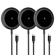 Wireless Charger, 15W Charging Pad Compatible with iPhone 17 16 15 14 13 12 Series, Compatible with AirPods, Slim Portable Design, Black3 Pack