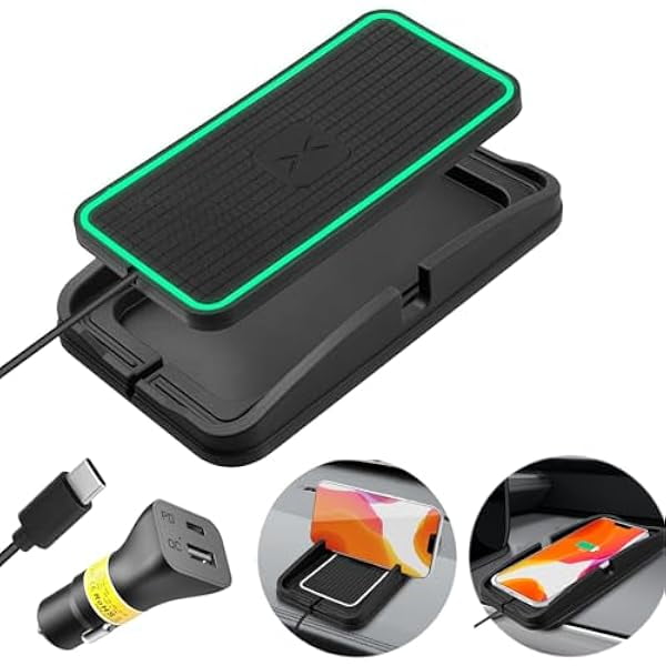 Wireless Charger, POLMXS Wireless car Charge Fast Charging pad 15W Wireless Phone Charger for Car Cell Phone Charger pad Cordless Phone Charger Flat Charging mat Galaxy S22/S21/S20/S10 NOTE10(XP01)