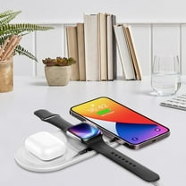 Wireless Charger Portable, Three in One Wireless Charger Fast Charging 15w Mobile Phone Flat Wireless Charging