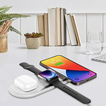 Wireless Charger Portable, Three in One Wireless Charger Fast Charging 15w Mobile Phone Flat Wireless Charging