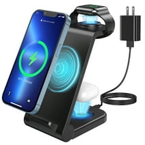 Wireless Charger Stand, 3 in 1 Fast Wireless Charging Station Dock for Apple Watch Series 7/6/SE/5/4/3/2, AirPods Pro 2, iPhone 13/13 Pro/12/12Pro/SE/X/XR/XS/8 Plus Phone