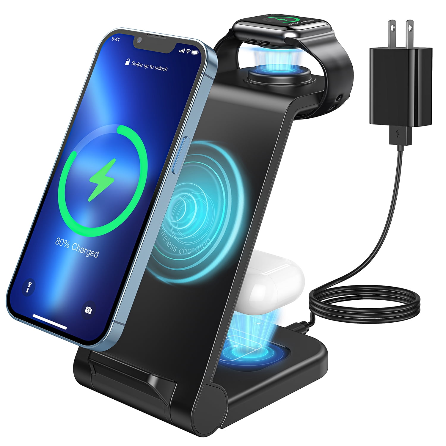 3-in-1 Wireless Charging Station for Apple Devices Bahrain Ubuy