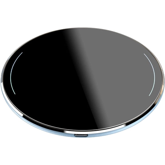 Wireless Charger Thin Aviation Aluminum Computer Numerical Control Technology Fast Charging Pad Light Blue (NO AC Adapter)